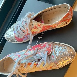 Summer Light Sneakers BOUTIQUE 9. Size 10. Red/Yellow/Grey/Silver Color.